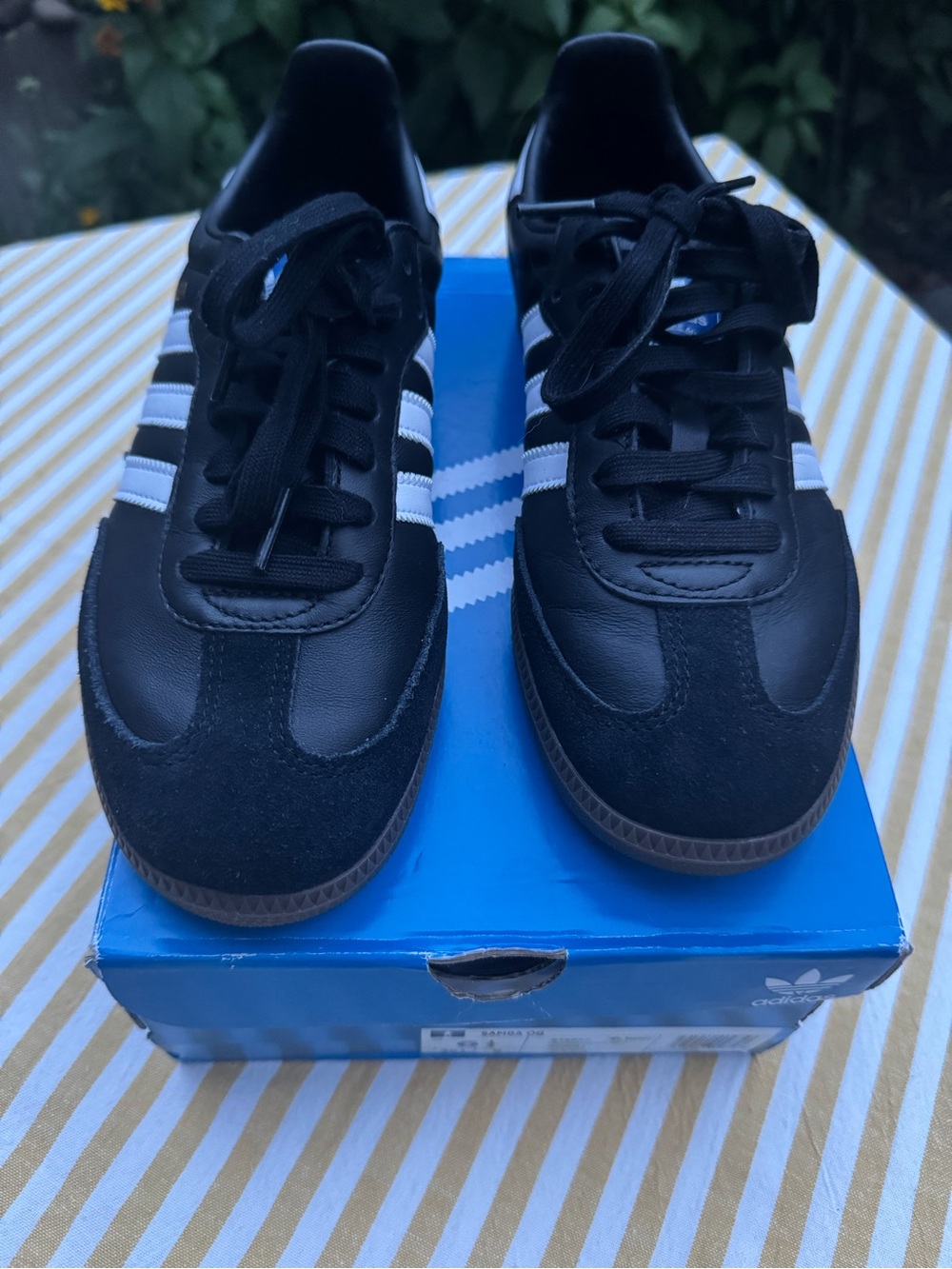 adidas Samba OG Black with White Stripes and Gum Sole - Picture 2 of 6